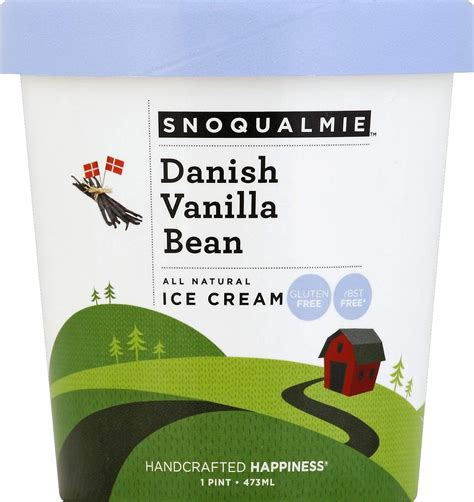 Amazon.com: Snoqualmie Gourmet Ice Cream, Danish Vanilla Bean, 16 oz ...