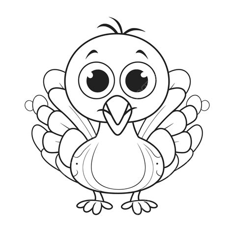 Cartoon Turkey Coloring Pages Outline Sketch Drawing Vector, Cute ...