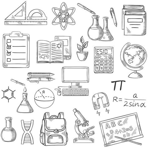 Picture of School Stationery Coloring Pages 的图像结果