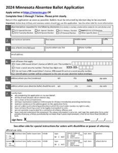 Absentee Ballot Application Form 的图像结果