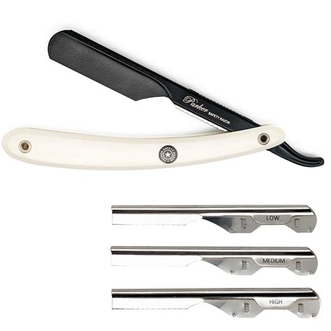 Parker Shaving PTAWK Adjustable Push w. 3 blade option White Handle ...