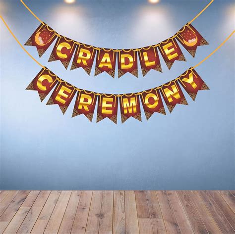 WOBBOX Cradle Ceremony Bunting Banner Royal Background with Maroon ...