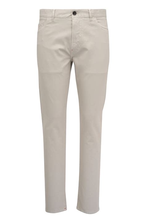 Isaia - Beige Cotton & Cashmere Five Pocket Pant