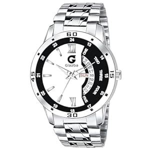 Buy Glazba Men's Stainless Steel Chain Strap Analog Wrist Watch for ...