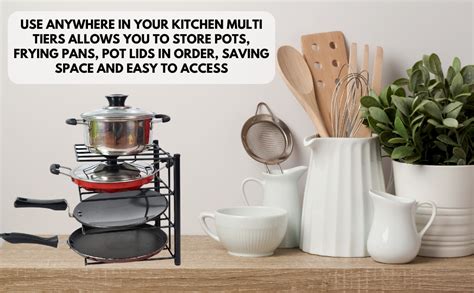 D&V Engineering Metal Kitchen Organizer | Tiered Pot & Pan Holder, Tawa ...