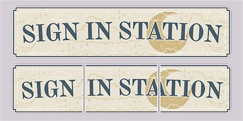 Celestial Themed Sign In Station Display Banner