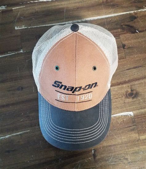 Snap On Hat Mens Adjustable Mesh Trucker Est 1920 Mechanic Tools Farmer ...
