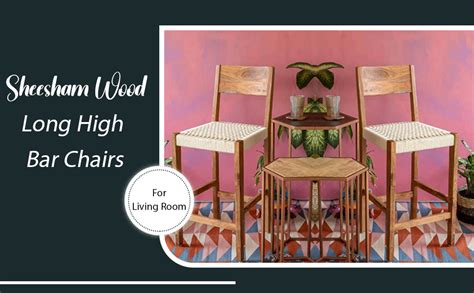 CHETAK FURNITURE Sheesham Solid Sheesham Wood Bar Chair Set of 2 Combo ...