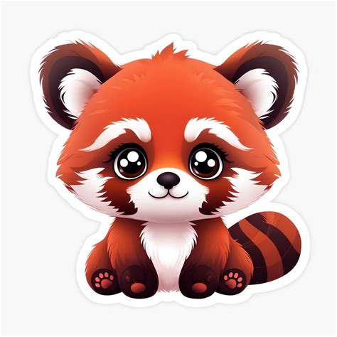 Cute Cartoon Red Pandas Illustration Sticker - Playground