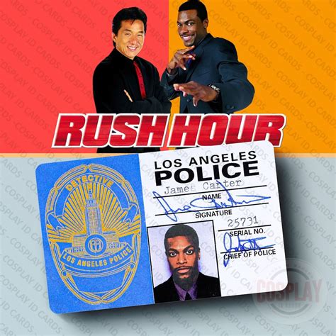 RUSH HOUR Detective James Carter Los Angeles Police Badge Chris Tucker ...