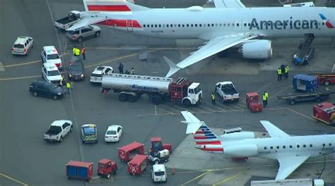 Fuel truck strikes American Airlines plane with passengers onboard at ...