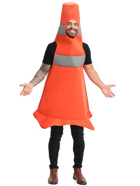 Seasons Men Construction Cone Costume, Traffic Cone Costume for ...