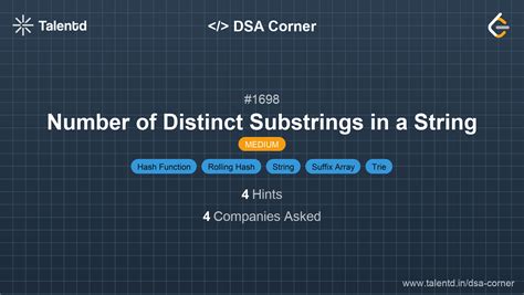 1698. Number of Distinct Substrings in a String - Medium | DSA Corner ...