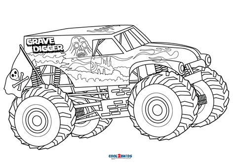 Grave Digger Monster Truck Coloring Page