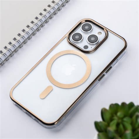 iPhone 14 ProMax Clear Magsafe Case With Chrome Sides – Aprozone