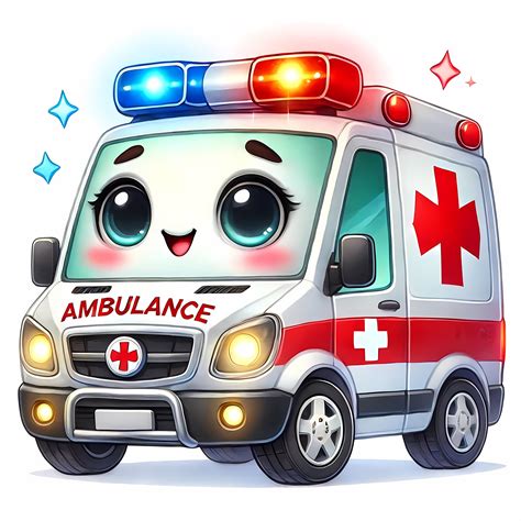 Cute Ambulance Clipart | 12 High-quality Jpgs | Adorable Ambulance ...
