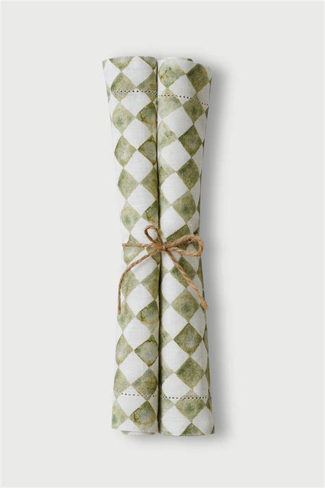 Checker Green Table Mats | Set of 2 – SanctuaryLiving