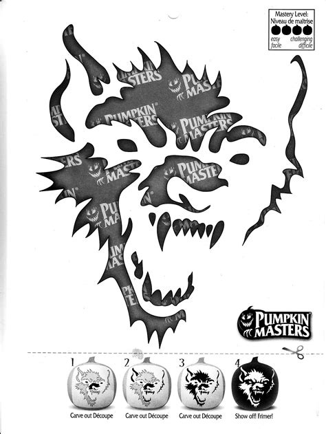 Werewolf (Pumpkin Stencil - Pumpkin Pattern - Pumpkin Template - Jack-o ...