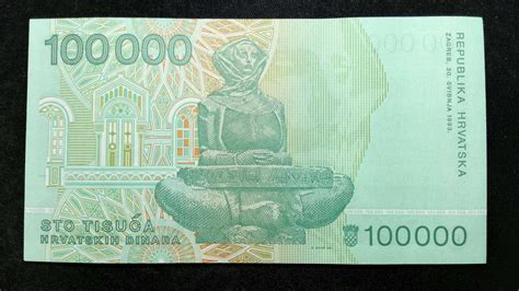 保真外国大额面值纸币克罗地亚10万第纳尔外币钱币新奇特礼品赠品-阿里巴巴
