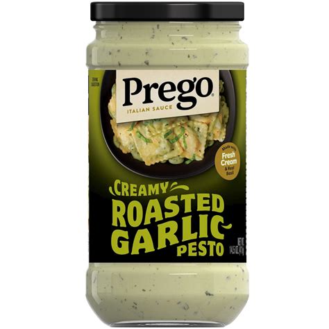 Prego Creamy Roasted Garlic Pesto Pasta Sauce 14.5 oz Jar with Basil Parmesan and Cream ... - ratio of jarred pesto to pasta