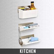 HOKIPO Magic Sticker Self-Adhesive 3 Tier Plastic Bathroom Organizer ...