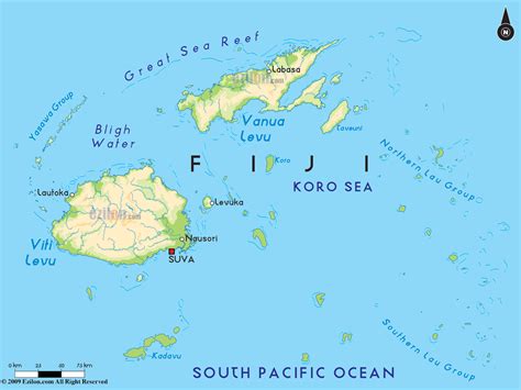 Road Map of Fiji and Fiji Road Maps