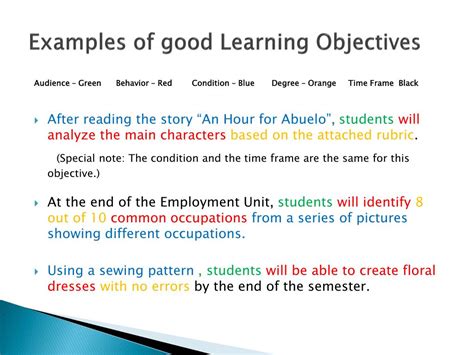 Image result for Learning Objectives Sample