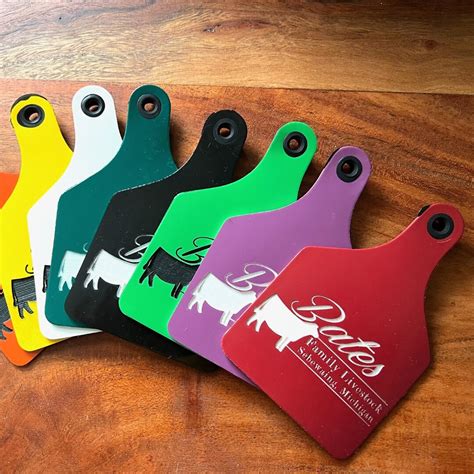 Farm Logo Customizable Cattle Ear Tag, Ritchey Cattle ID Ear Tag ...