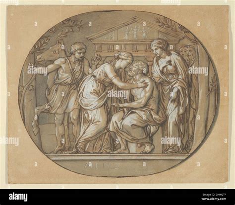 Oedipus before the Temple of the Furies between his Daughters Antigone ...