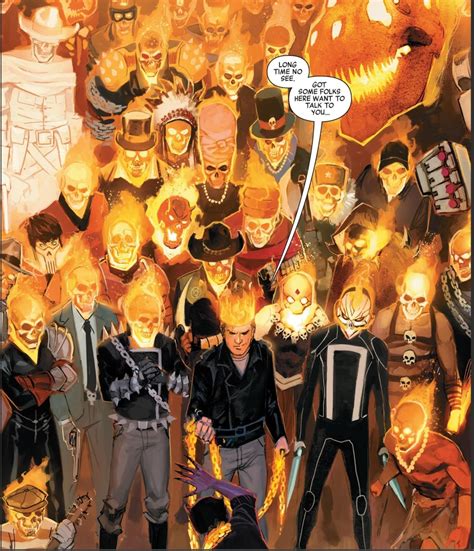 Johnny Blaze, the new King of Hell gives former Ghost Riders "Five ...