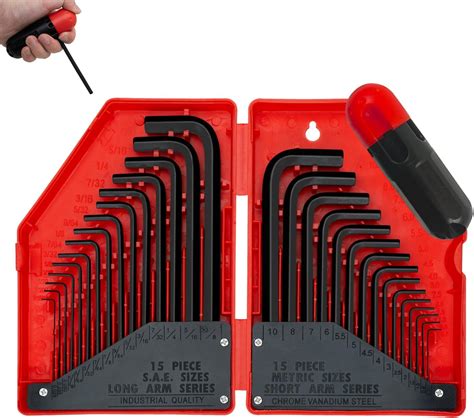 AMM 31 PCS Hex Key Allen Wrench Set, SAE and Metric Allen Key Set MM(0 ...
