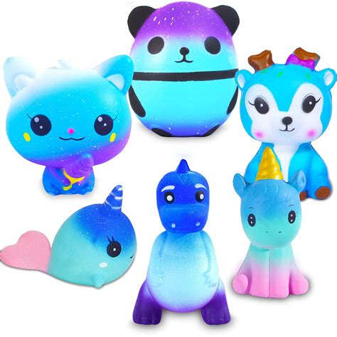 Squishies, Slow Rising Galaxy Squishy Toys Set - 6 Pack Soft Kawaii Big ...