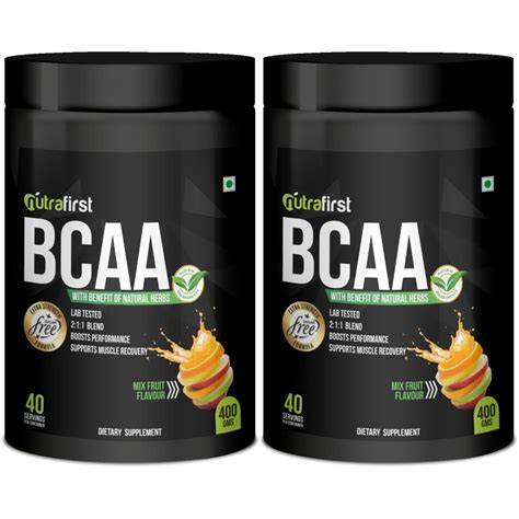 Nutrafirst Natural BCAA Supplement for Men [400Gms, 40 Servings, Mixed ...