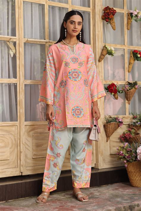 House Of Kari(Chikankari Clothing) - Pashmina Printkari Coord Set with ...