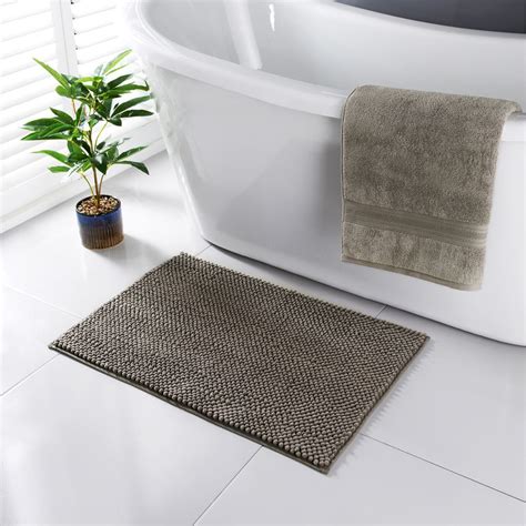 Signature Microfibre Noodle Bath Mat - Grey | Bath Mats - B&M Stores