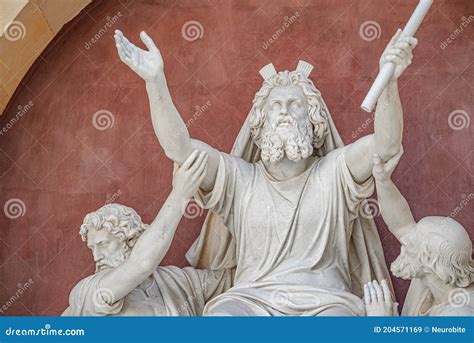Old Statue with Prophets in Judaism Moses, Aaron and Hur at the Old ...
