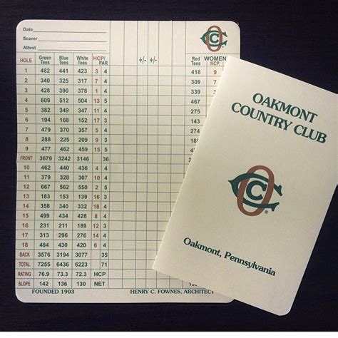 Oakmont Country Club Pa Scorecard at Blake Bernardi blog