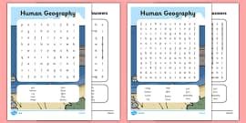 Human and Physical Geography Word Search Pack