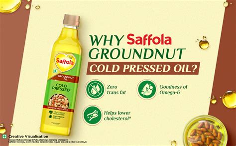 Saffola Cold Pressed Groundnut Oil | 100% Cold Pressed Groundnut Oil ...