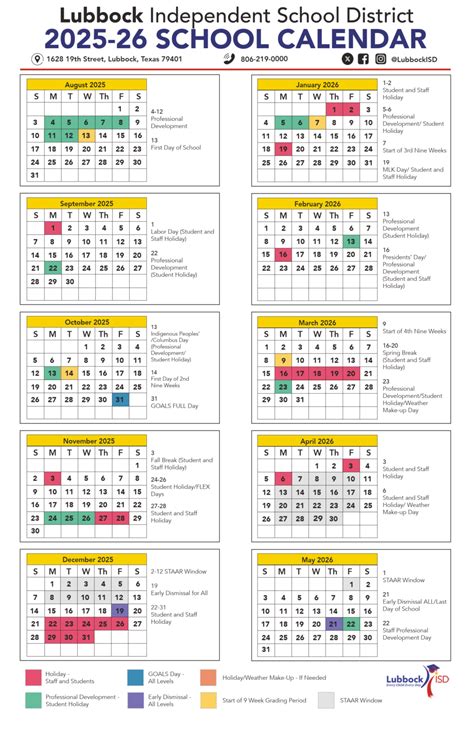 Lubbock ISD School Calendar 25-26 [PDF] - EduCounty