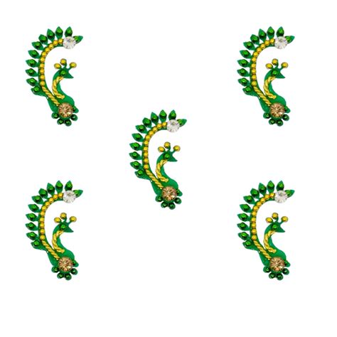 Comet Busters® Green Peacock Diamond, PVC Bindi (13mm) – Handcrafted ...