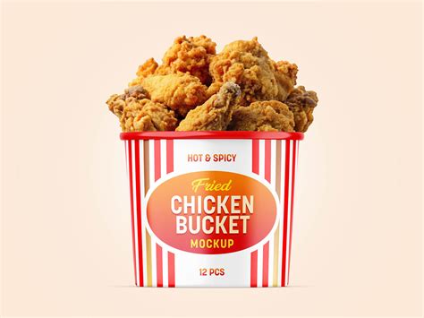 Fried Chicken Bucket Mockup | Free PSD Templates