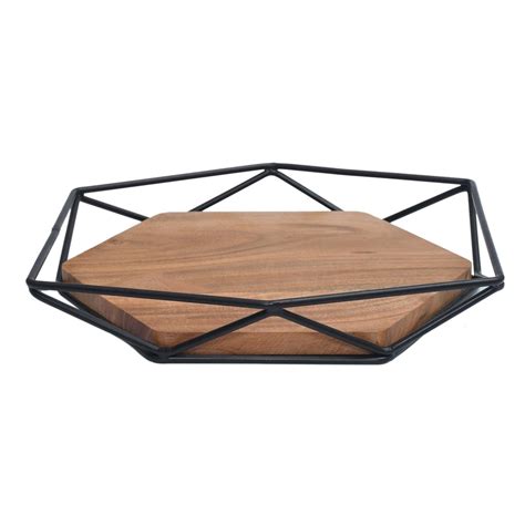 Hexa Wooden Tray Black – Maison Modern