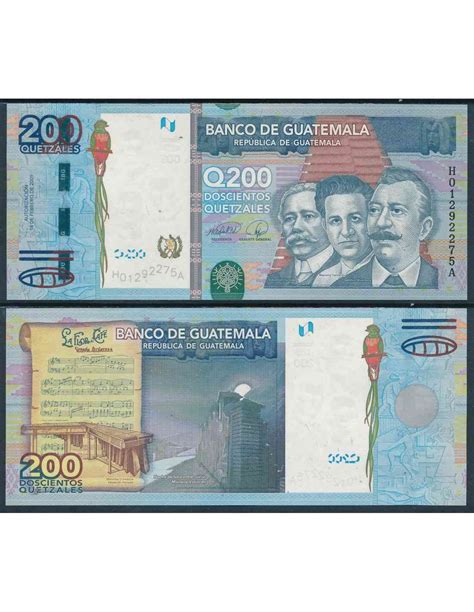 Guatemala - 2009 - Billetes circulación ext. - Nº 00120 - SC/UNC - 200 ...