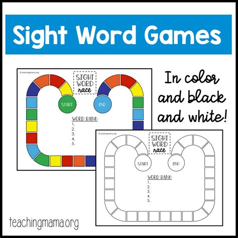 Sight Word Games Printable