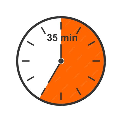 Premium Vector | Clock icon with 35 minutes time interval countdown ...