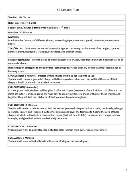 Image result for Geometry Lesson Plans