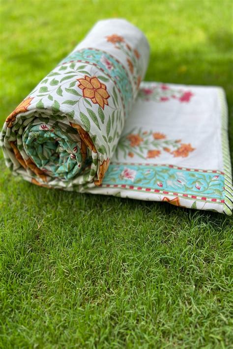 Floral Kesari Baag Premium Dohar: Jaipur Luxury, Lightweight Comfort ...