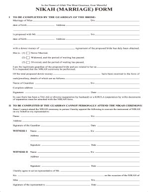 Nikkah Papers - Fill Online, Printable, Fillable, Blank | pdfFiller