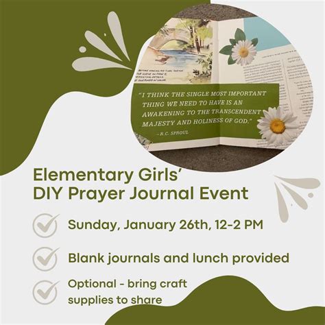 Elementary Girls DIY Prayer Journal Event, 5693 Kelly Bridge Rd ...